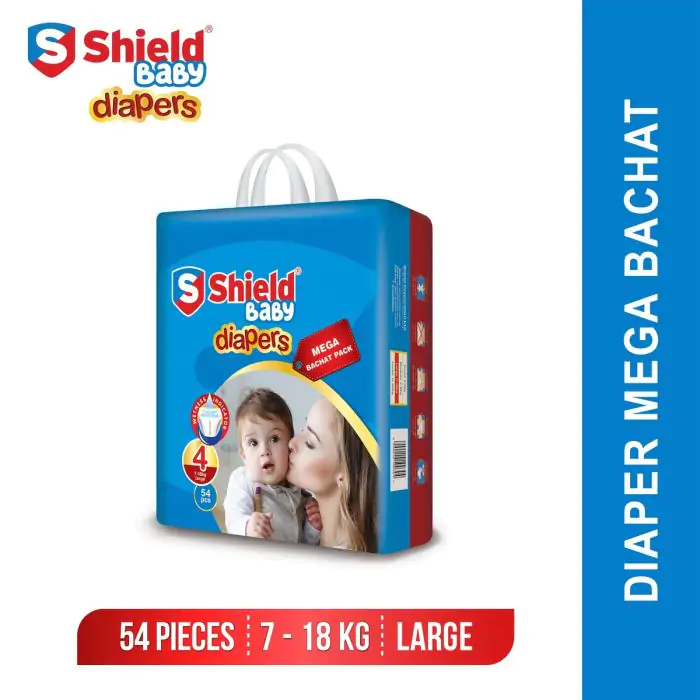Shield Baby Diapers 4 Large 7-18kg 54pcs