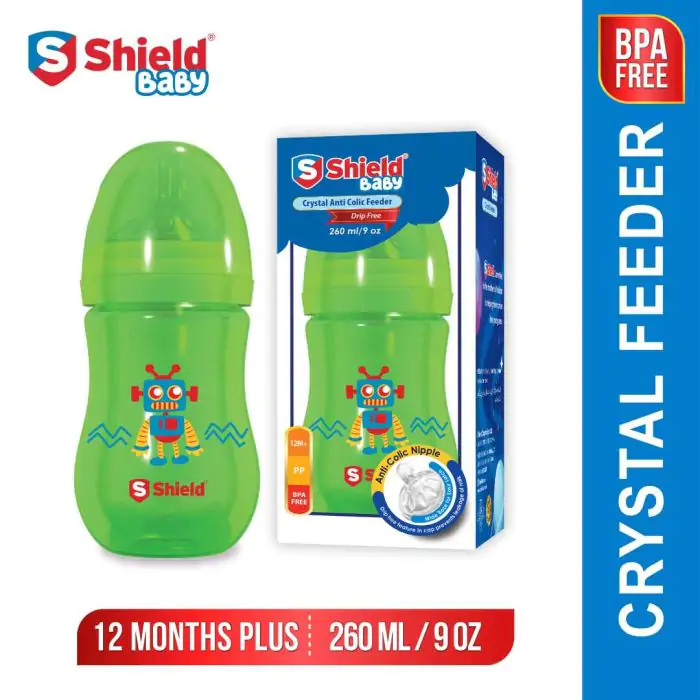 Shield Baby Feeder Crystal Anti Colic Drip Free 260ml
