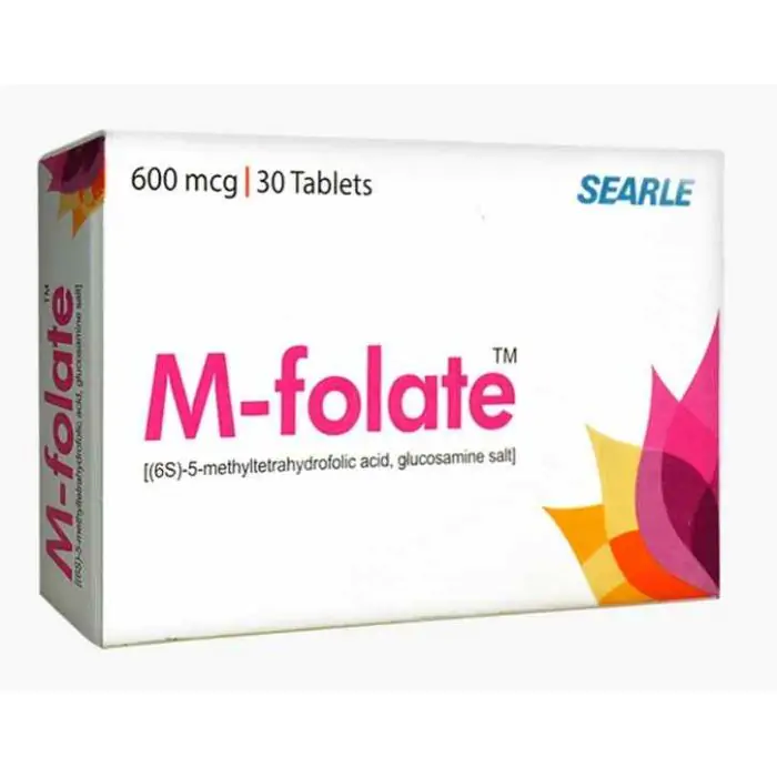 M folate 600mcg tab